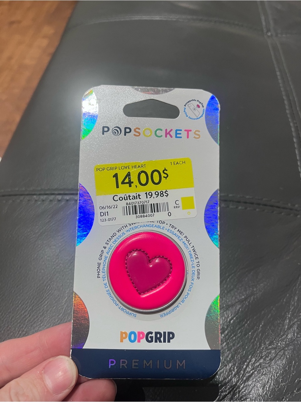 PopSocket PopGrip Premium Hot Pink Heart Phone Grip